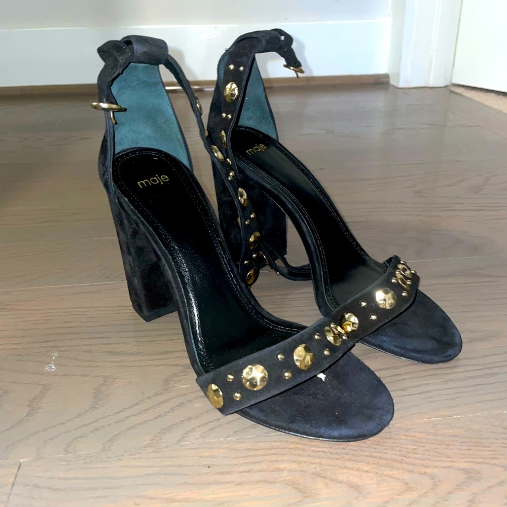 Maje Faria suede studded sandals
